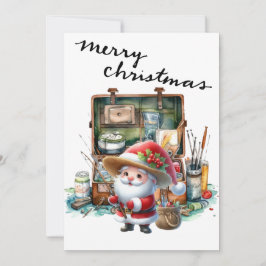 Jultomten Fiske på juldagen Julkort