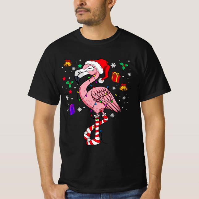 jultomten Flamingo Älskare Funny Classic T Shirt (Framsida)