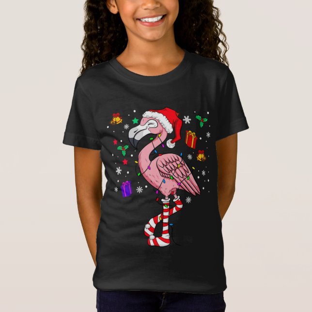 jultomten Flamingo Älskare Funny Classic T Shirt (Framsida)