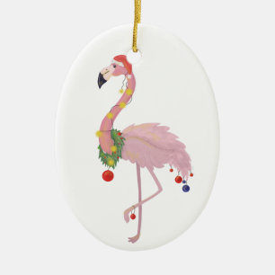 jultomten flamingo julgransprydnad keramik