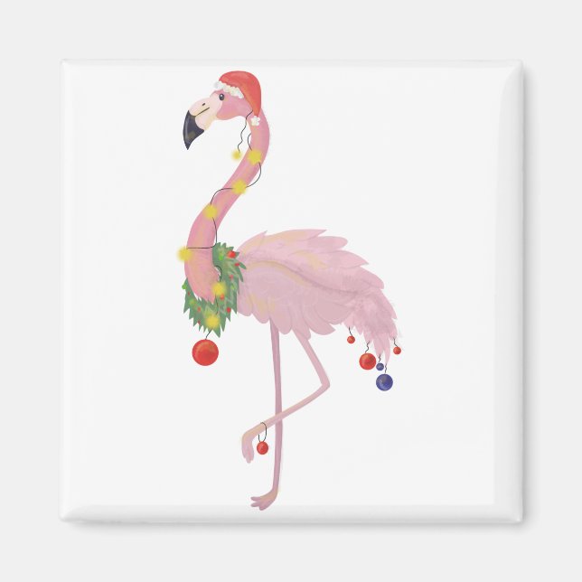 jultomten flamingo magnet (Framsidan)