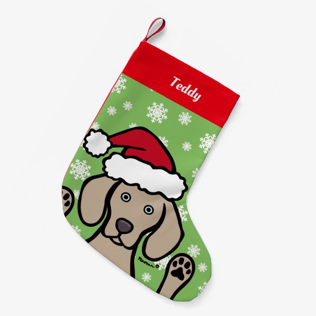 Jultomten för personligWeimaraner jul Liten Julstrumpa (Framsidan (Hängande))