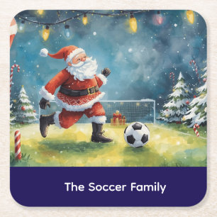 Jultomten Fotboll jul Party Underlägg Papper Kvadrat