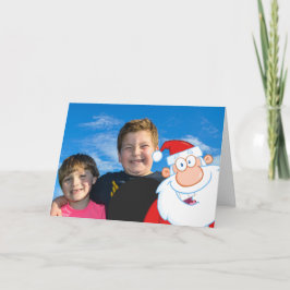 Jultomten fotobombning helgkort