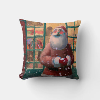 Jultomten framför Leksak Shop AI Art Kudde