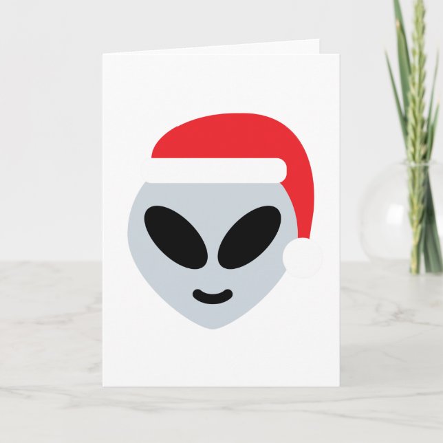 jultomten främmande emoji helgkort (Framsida)