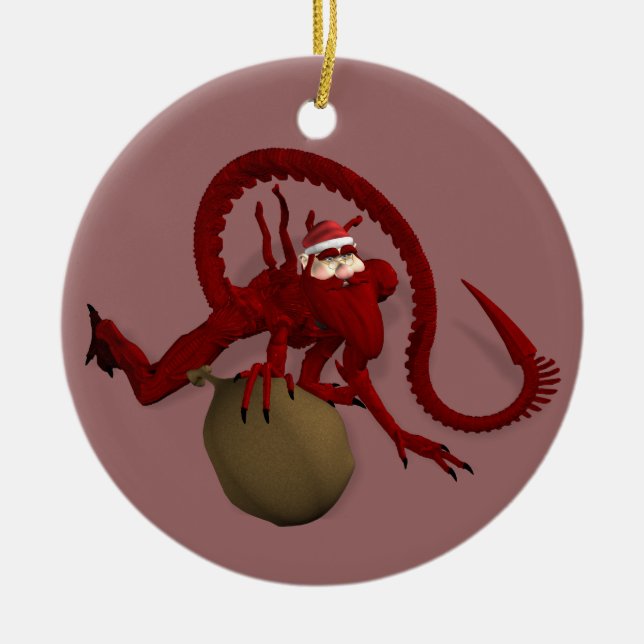 Jultomten från Rymden Julgransprydnad Keramik (Framsidan)