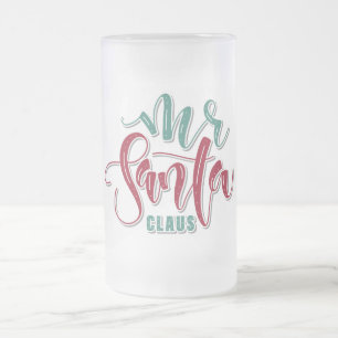 Jultomten Frosted Glass Beer Mugg