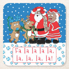 Jultomten Fru Claus från Färg Underlägg Papper Kvadrat