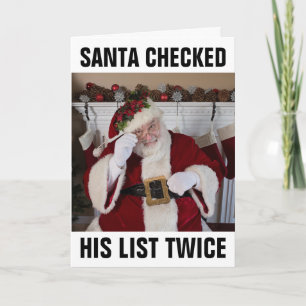 JULTOMTEN FUNNY CHRISTMAS CARDS, NAUGHTY LIST KORT
