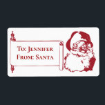 Jultomten Gamla Fashioned vintage jul Fraktsedel<br><div class="desc">Dessa märkningar har ett gammaldags, vintage och Jultomten. Vid sidan av Santa är en rulla som du kan lägga till ditt eget textmeddelande. Använda dem att sätta på paket och julklappar för att tillföra magi. Anpassa idéer: Gift från tomten, från tomtens workshop, barns eller vuxnors namn. Etiketter kan också användas...</div>