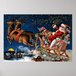Jultomten går till Town Poster