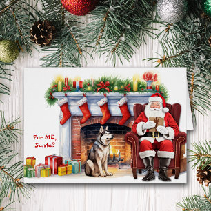 jultomten Gift Siberian husky Hund jul Hälsningskort