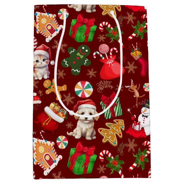 Jultomten Gingerbröd Candy Mönster Red (Framsidan)