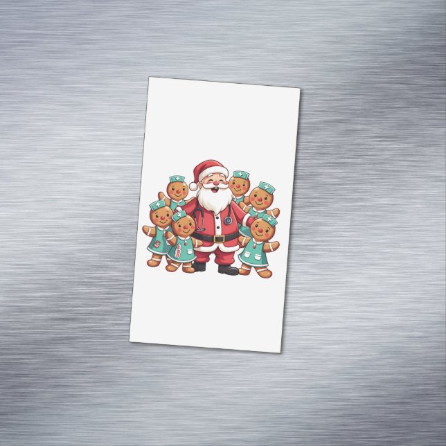 Jultomten Gingerbröd Kvadrat Magnetiska Visitkort (In Situ)