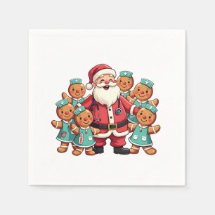 Jultomten Gingerbröd Kvadrat Pappersservett