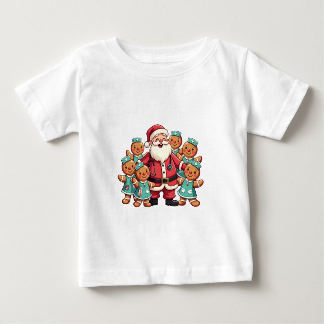 Jultomten Gingerbröd Kvadrat T Shirt (Framsida)