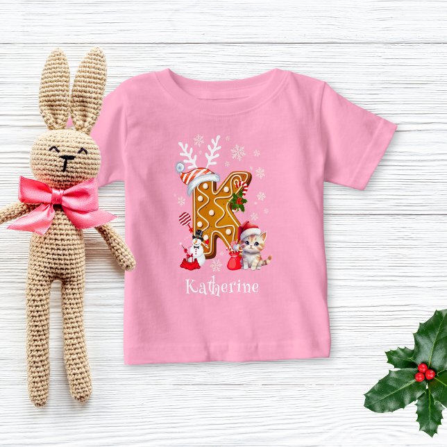 Jultomten Gingerbröd Namn Brev K Girl T Shirt (Skapare uppladdad)