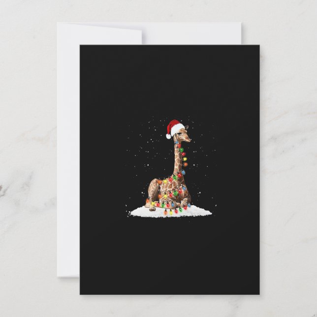 Jultomten Giraffe jul Light Premium Inbjudningar (Framsida)