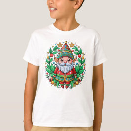 Jultomten Gnome med dekorativ krans T Shirt