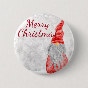 jultomten Gnome på Snowy Fält Knapp