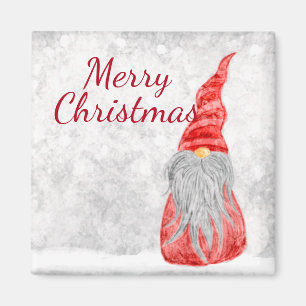 jultomten Gnome på Snowy Fält Magnet