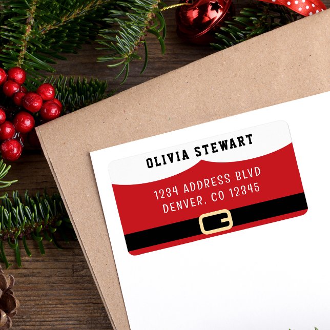 Jultomten God jul Adressetikett (Santa Claus Merry Christmas Label
)