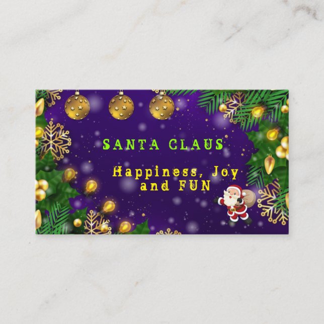 Jultomten God jul Affärskort Visitkort (Framsida)