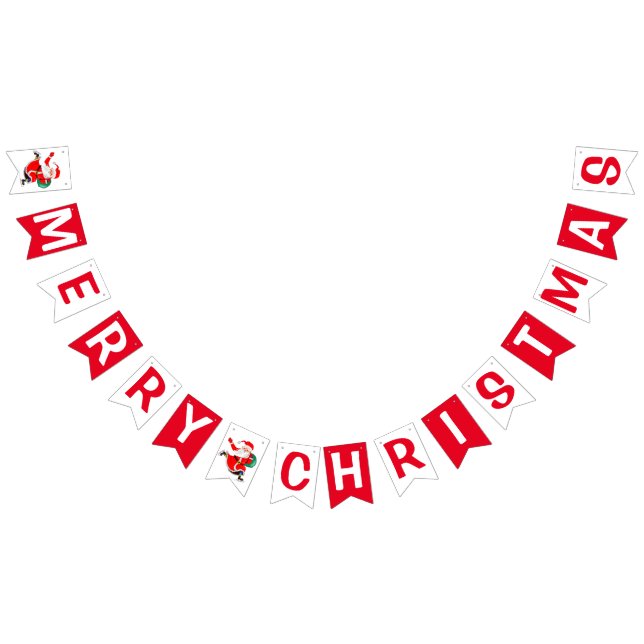 Jultomten God jul Bunting Flaggor (Alla)