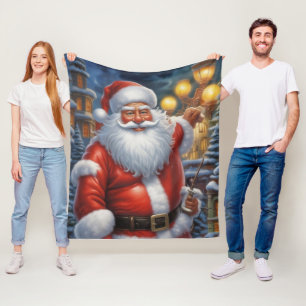 Jultomten God jul Gott nytt år Fleecefilt