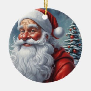 Jultomten God jul Gott nytt år Julgransprydnad Keramik