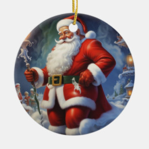 Jultomten God jul Gott nytt år Julgransprydnad Keramik