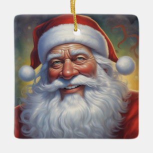 Jultomten God jul Gott nytt år Julgransprydnad Keramik