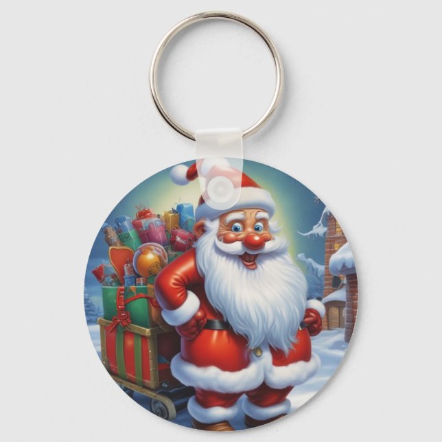 Jultomten God jul Gott nytt år Nyckelring (Framsida)