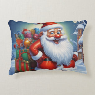 Jultomten God jul Gott nytt år Prydnadskudde