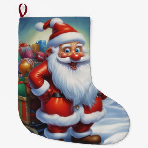 Jultomten God jul Gott nytt år Stor Julstrumpa