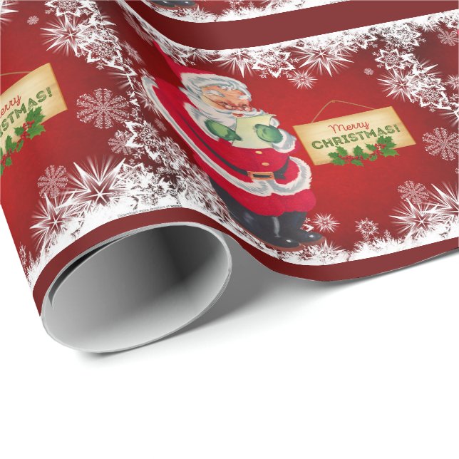 Jultomten God jul Helgdag Wrapping Papper Presentpapper (Rullad Hörn)