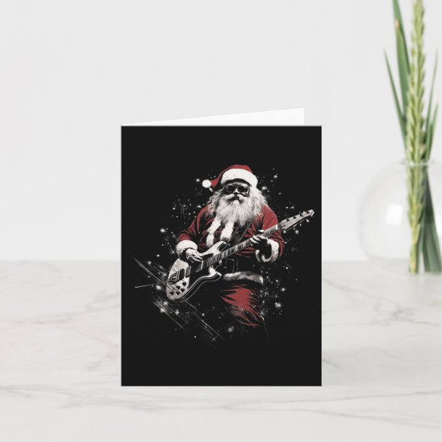 Jultomten God jul Julafton Rocking Music Gui Kort (Framsida)