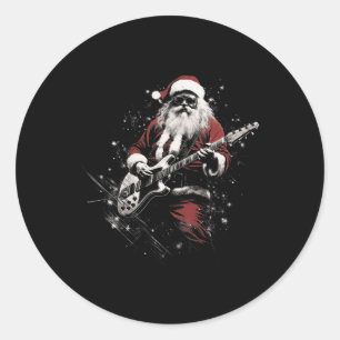 Jultomten God jul Julafton Rocking Music Gui Runt Klistermärke