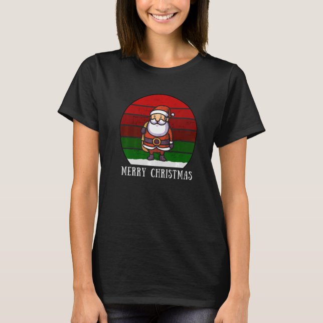 Jultomten God jul Julafton Vintage Retro T Shirt (Framsida)