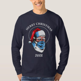 Jultomten God jul Mask Roligt Humerous T Shirt
