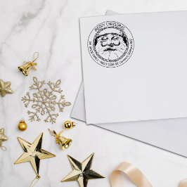 Jultomten God jul, Returadressen Familj Stämpel
