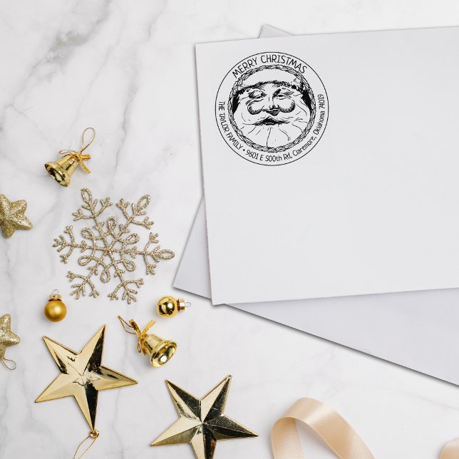 Jultomten God jul, Returadressen Familj Stämpel (Skapare uppladdad)