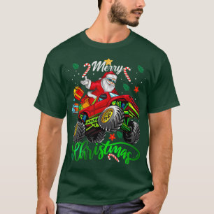 Jultomten God jul Riding Monster Lastbil F T Shirt