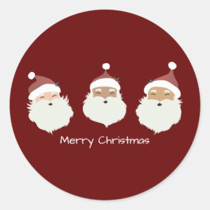Jultomten God jul Runt Klistermärke