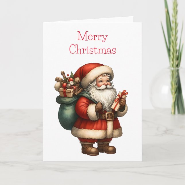 Jultomten God jul Tom Julhälsningar Kort (Framsida)