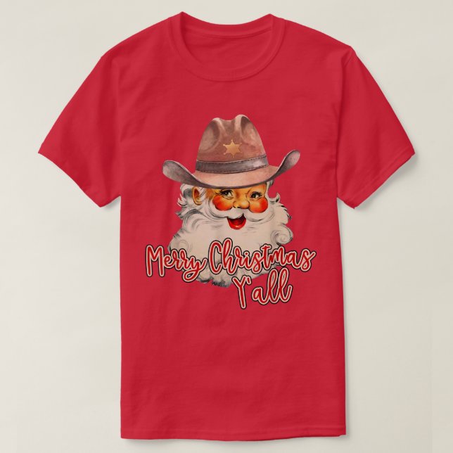 Jultomten God jul Yall Westerna Land C T Shirt (Design framsida)