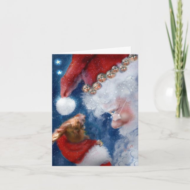 Jultomten Goes Ape för jul Helgkort (Framsida)