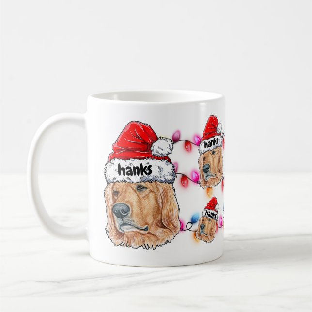 jultomten Golden Retriever Hund älskare Cute Kaffemugg (Vänster)