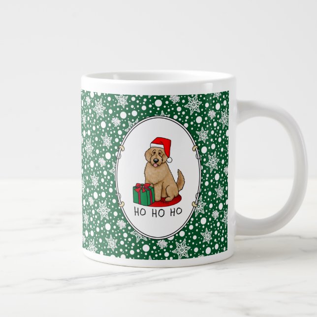 Jultomten Goldendoodle (guldröd) Hund Jumbo Mugg (Höger)